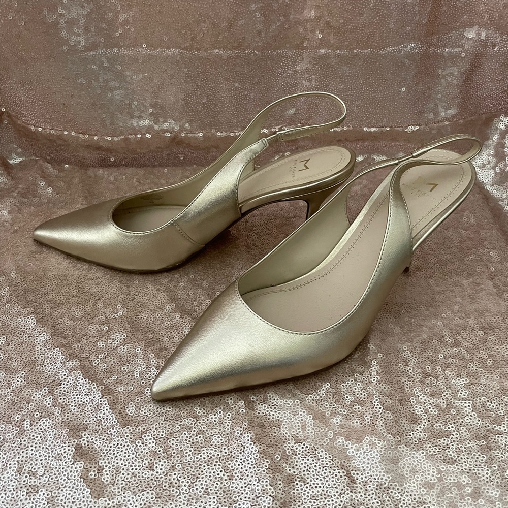 Champagne gold heels in womens sz 8